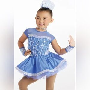 Weissman Shimmering Blue Kids Dance Costume